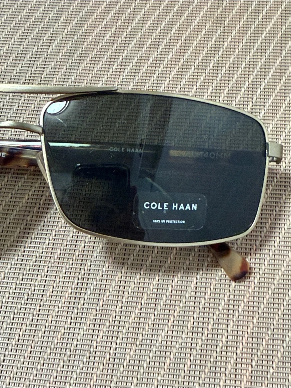 Cole Haan silver Frame Sunglasses with Black Lenses XL for stainless steel